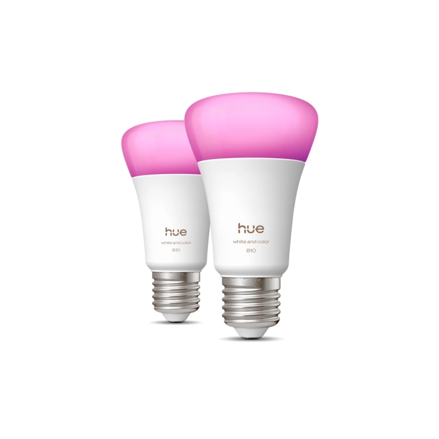 Set 2x bec LED dimabil Philips Hue White and Color Ambiance E27/6W/230V 1000-20000K