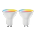 Set 2x becuri LED RGBW reglabile MESH Smart GU10/6,5W/230V 2700-6500K + telecomandă - Aigostar