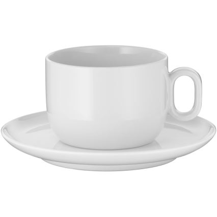 SET 2x ceașcă cu farfurioară pentru cappuccino WMF BARISTA 160 ml alb