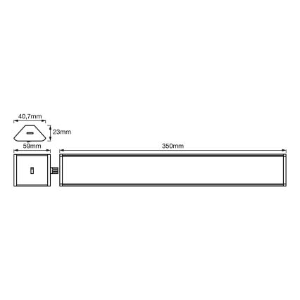 SET 2x corp de iluminat dimabil cu senzor pentru mobilier Ledvance CORNER 2xLED/4,5W/230V