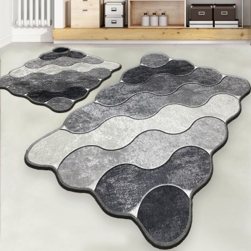 SET 2x covoraș pentru baie CIRCLE 60/100 cm gri