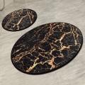 SET 2x covoraș pentru baie GOLDES 60/100 cm negru/auriu
