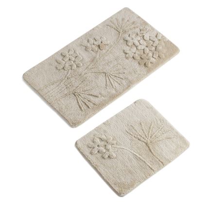 SET 2x covoraș pentru baie ORKIDE 60/100 cm bej