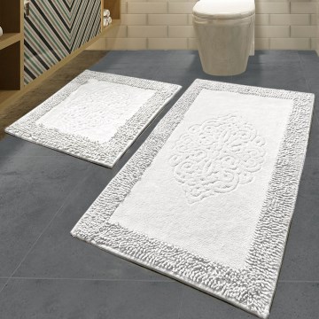 SET 2x covoraș pentru baie PIANTE 60/100 cm alb