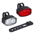 SET 2x far LED reîncărcabil dimabil pentru bicicletă 350mAh IP44 roșu/alb
