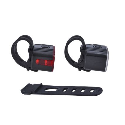 SET 2x far LED reîncărcabil dimabil pentru bicicletă 350mAh IP44 roșu/alb