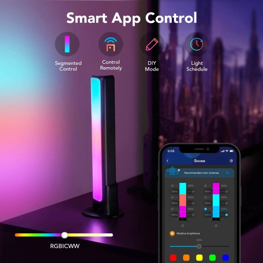 SET 2x Flow PRO SMART LED TV & Gaming RGBICWW Wi-Fi Govee