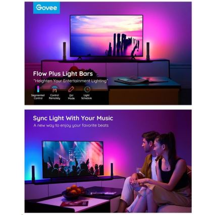 SET 2x Flow PRO SMART LED TV & Gaming RGBICWW Wi-Fi Govee