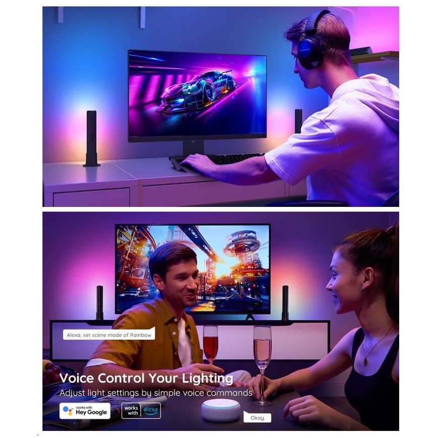 SET 2x Flow PRO SMART LED TV & Gaming RGBICWW Wi-Fi Govee