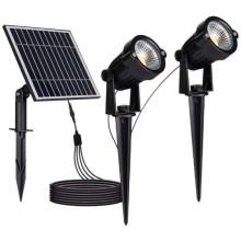 SET 2x lampă LED solară de exterior 2xLED/1,2W/3,7V IP65 3000K