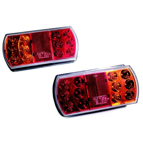 SET 2x lampă LED spate multifuncțională MULTI LED/1W/12-24V IP67 roșie/portocalie