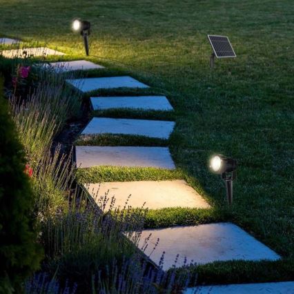 SET 2x Lampă solară LED pentru exterior 2xLED/1,2W/3,7V IP65 3000K 4000 mAh