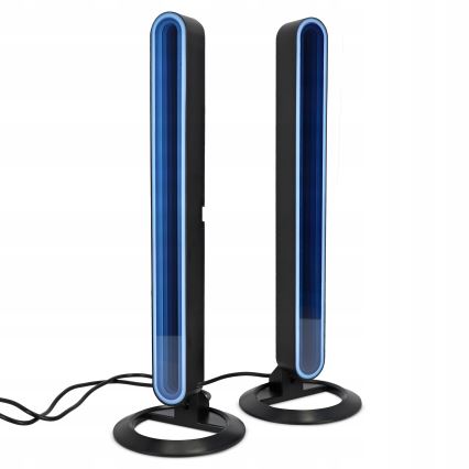 Set 2x lămpi de birou LED RGBIC reglabile, LED/5W/5V, negre + telecomandă