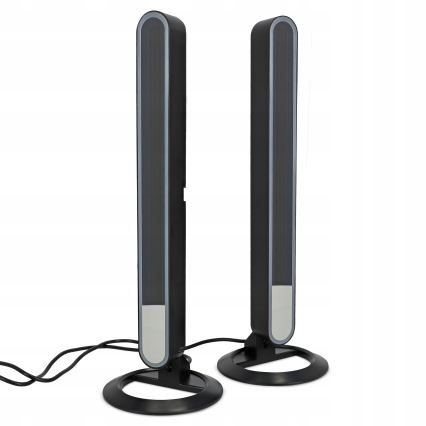 Set 2x lămpi de birou LED RGBIC reglabile, LED/5W/5V, negre + telecomandă