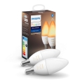 SET 2x LED Bec dimmabil Philips Hue WHITE AMBIANCE B39 E14/4W/230V 2200K - 6500K