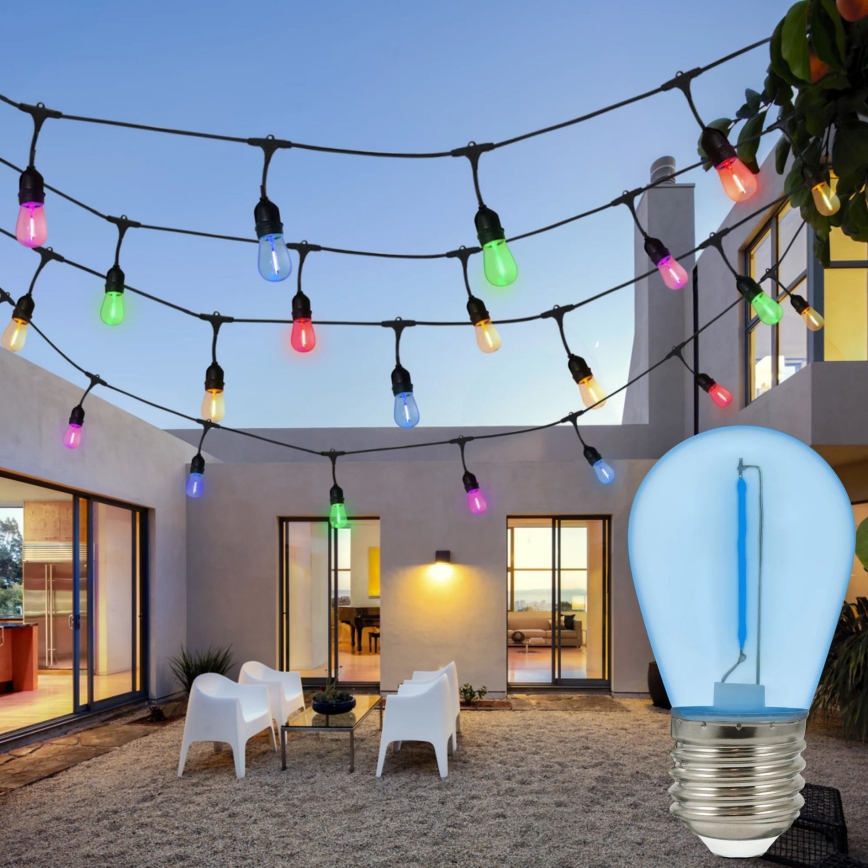 SET 2x Bec LED PARTY E27/0,3W/36V albastru