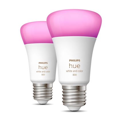 SET 2x Bec LED Reglabil Philips Hue White and Color Ambiance A60 E27/6,5W/230V 2000-6500K
