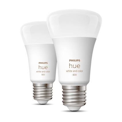 SET 2x Bec LED Reglabil Philips Hue White and Color Ambiance A60 E27/6,5W/230V 2000-6500K