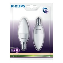 SET 2x LED Lumanare Philips E14/4W/230V - CANDLE