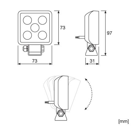 Osram - Set de 2 spoturi LED pentru autoturism LEDriving WL VX70-WD, LED/8W/12/24V, 6000K, IP67
