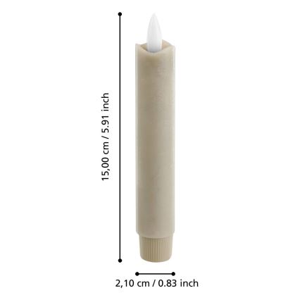 SET 2x lumânare LED Eglo LED/1xAAA 15 cm bej