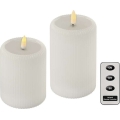 Set 2x lumânări LED, alimentare 4xAA + telecomandă