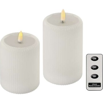 Set 2x lumânări LED, alimentare 4xAA + telecomandă