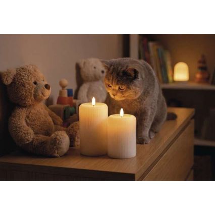 Set 2x lumânări LED, alimentare 4xAA + telecomandă