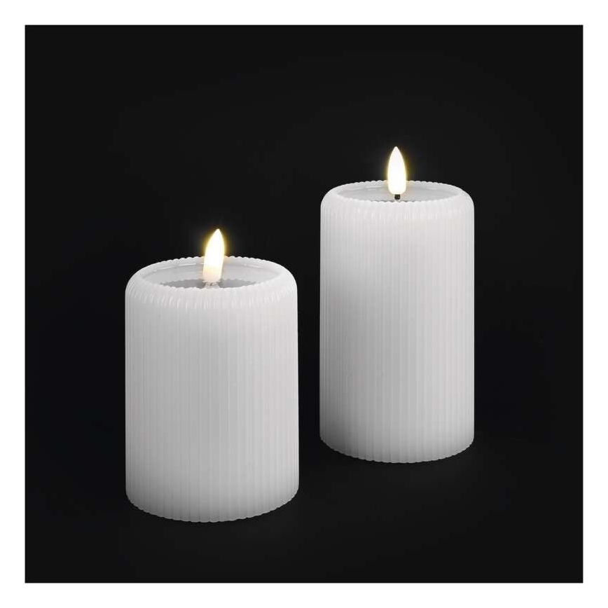 Set 2x lumânări LED, alimentare 4xAA + telecomandă