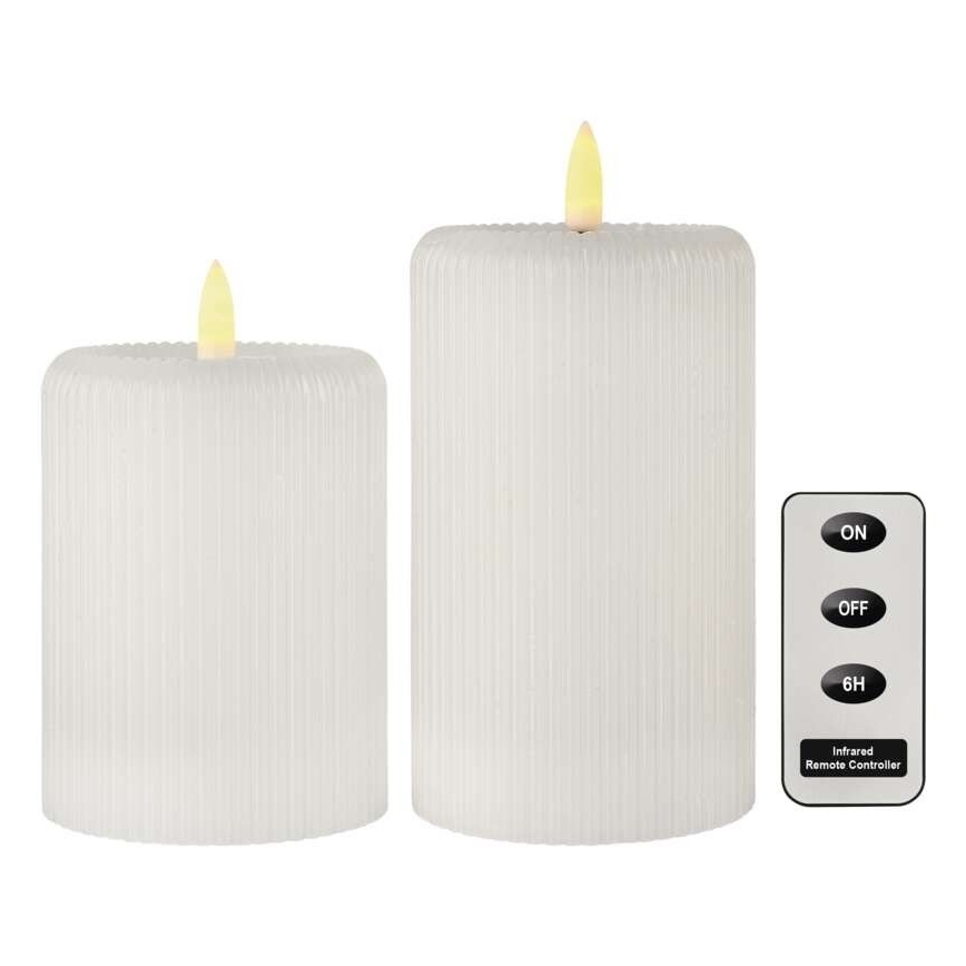 Set 2x lumânări LED, alimentare 4xAA + telecomandă