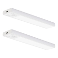 Set 2x Lumină LED reîncărcabilă pentru mobilier cu senzor de mișcare și de amurg VIRO LED/1W/3,7V 800 mAh 3000/4000/6500K 20 cm alb