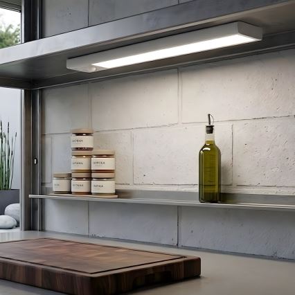 Set de 2 lumini LED reîncărcabile pentru mobilier, cu senzor de mișcare și de crepuscul VIRO LED/1,2W/3,7V 800 mAh 3000/4000/6500K 30 cm alb