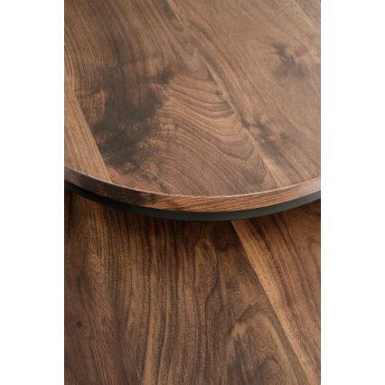 SET 2x Masă de cafea OREO, diametru 43/53 cm, negru/nuc