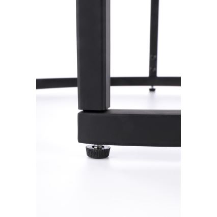 SET 2x Masă de cafea OREO, diametru 43/53 cm, negru/nuc