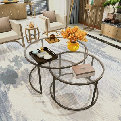 SET 2x măsuță de cafea BELARUS negru