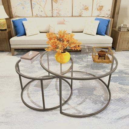 SET 2x măsuță de cafea BELARUS negru