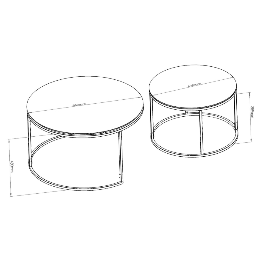 SET 2x măsuță de cafea BELARUS negru
