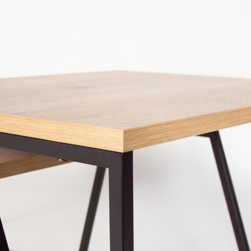 SET 2x măsuță de cafea PAL bej/negru