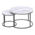 SET 2x măsuță de cafea PAOLA d. 38/60 cm gri/decor marmorat