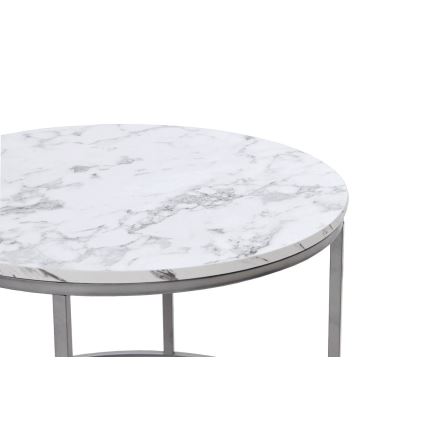 SET 2x măsuță de cafea PAOLA d. 38/60 cm gri/decor marmorat