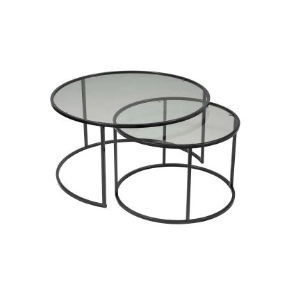 SET 2x măsuță de cafea TOKYO d. 60/80 cm negru