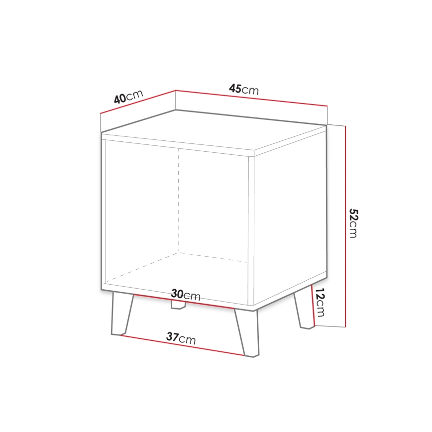 SET 2x noptieră VAMOS 52x45 cm antracit