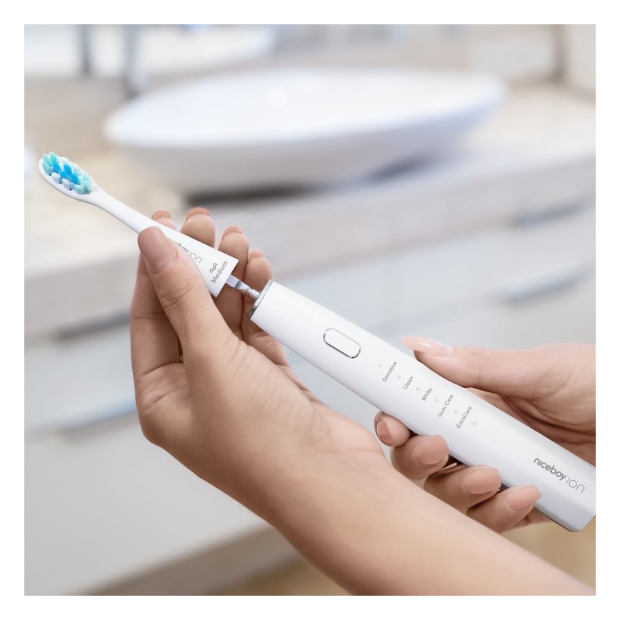 SET 2x periuță sonică Niceboy ION Sonic Duo Pack IPX7 negru + alb