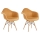 SET 2x scaun de sufragerie NEREA 80x60,5 cm galben/fag