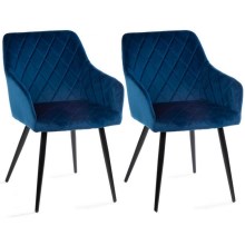 SET 2x scaun de sufragerie RICO albastru