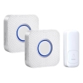 SET 2x sonerie cinetică fără fir, pentru priză 230V albă