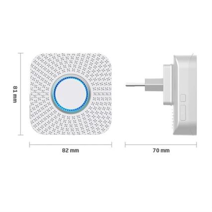 SET 2x sonerie cinetică fără fir, pentru priză 230V albă