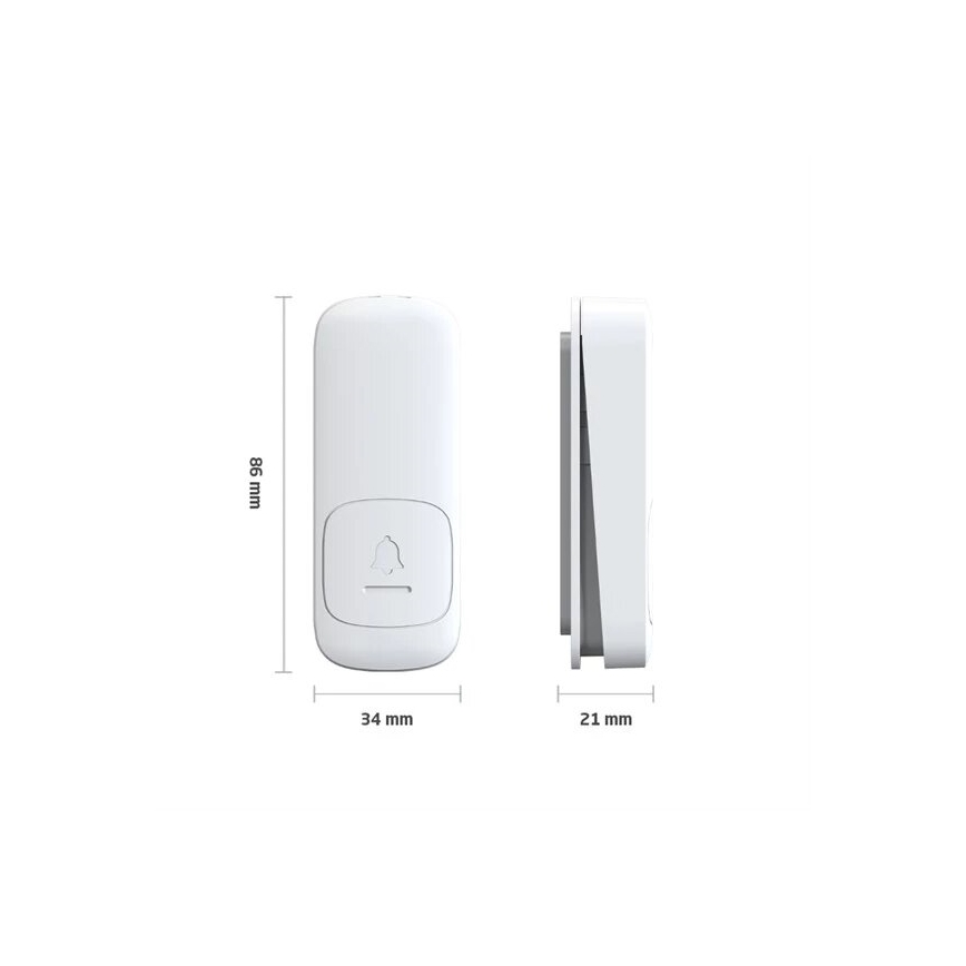 SET 2x sonerie cinetică fără fir, pentru priză 230V albă