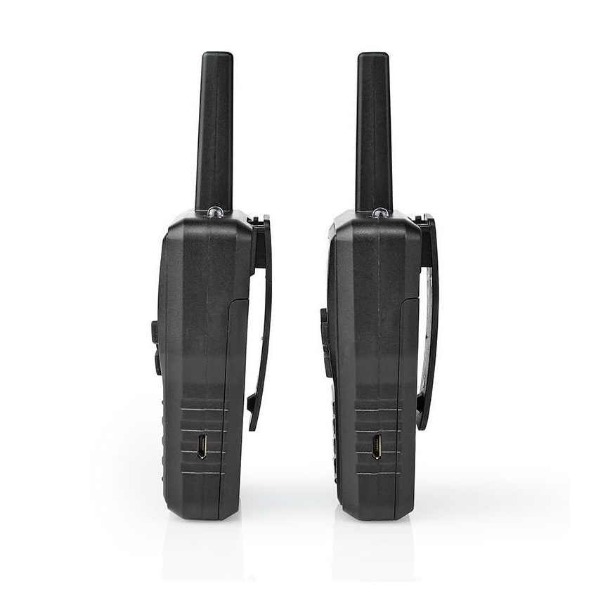 SET 2x stație de emisie-recepție cu lumină LED 1300 mAh rază de acțiune 10 km