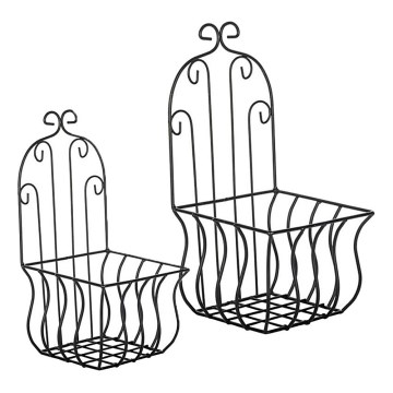 SET 2x suport de flori de perete 35x16 cm negru